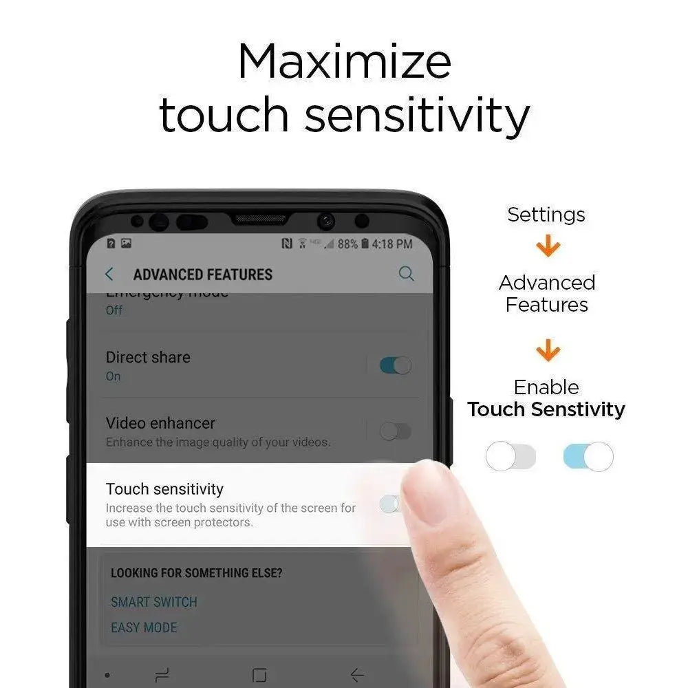 [1 Pack] Galaxy S9 Plus Screen Protector GLAS.tR Curved Black HD - Spigen Malaysia