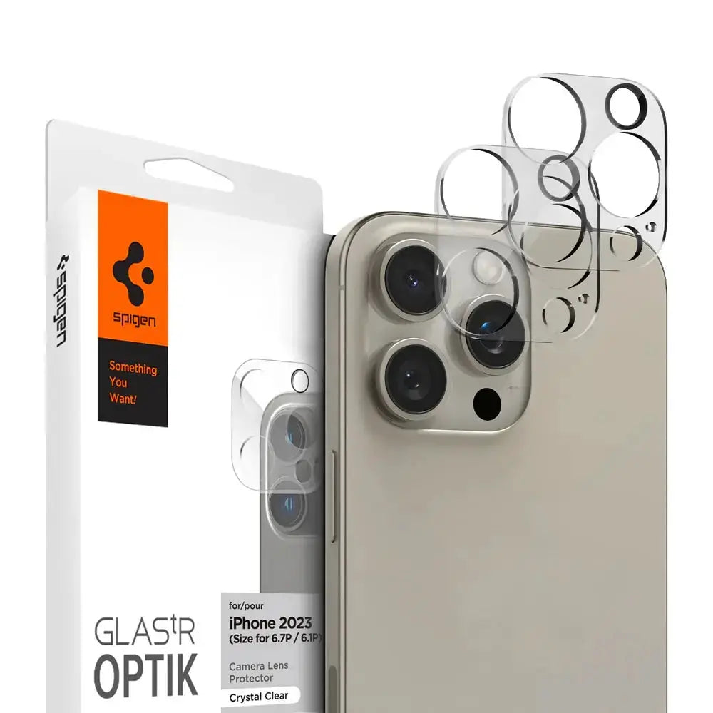 [2 Pack] iPhone 16 Pro Max / 16 Pro / 15 Pro Max / 15 Pro / 14 Pro Max / 14 Pro Camera Lens Protector - Spigen Malaysia