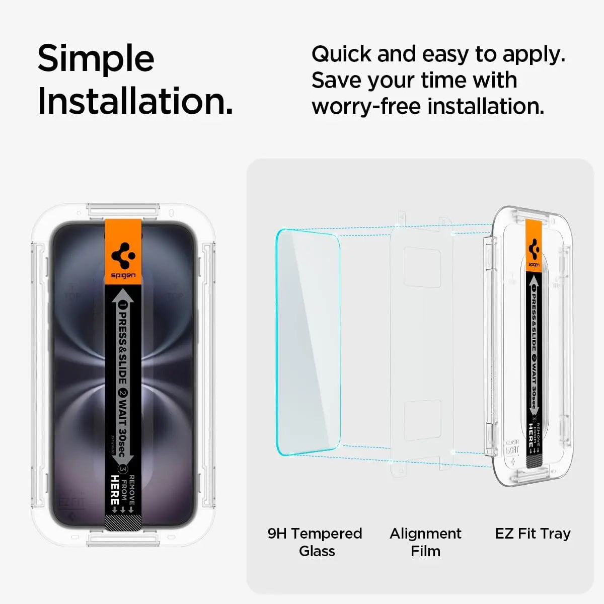 [2 Pack] iPhone 16 Plus / 15 Plus Screen Protector Glas.tR EZ Fit - Spigen Malaysia
