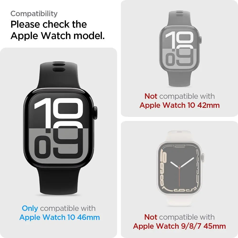 [2 Pack] Apple Watch Screen Protector Series 11 / 10 (46mm) EliteShield EZ Fit - Spigen Malaysia