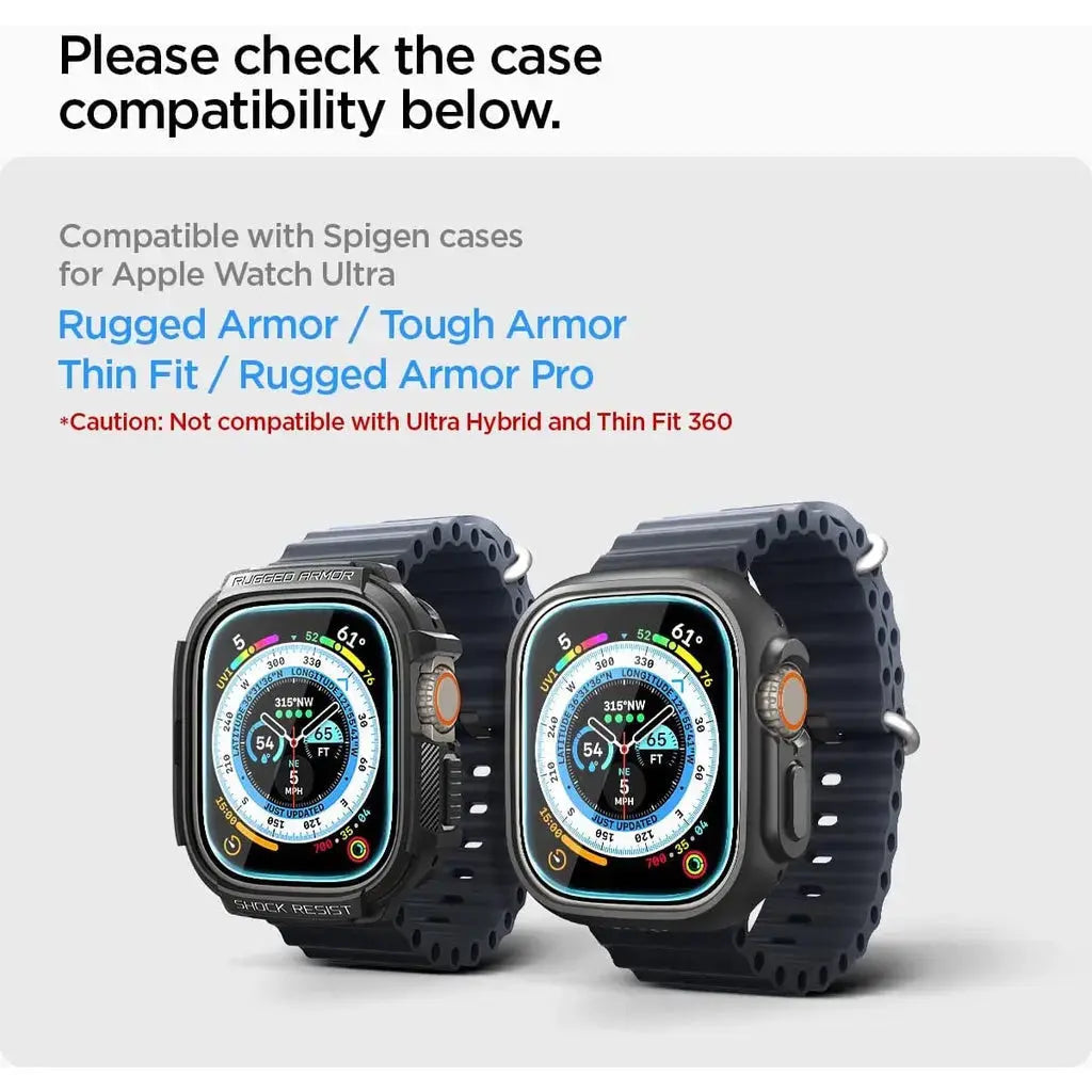[2 Pack] Apple Watch Ultra Screen Protector (49mm) Glas.tr EZ Fit - Spigen Malaysia