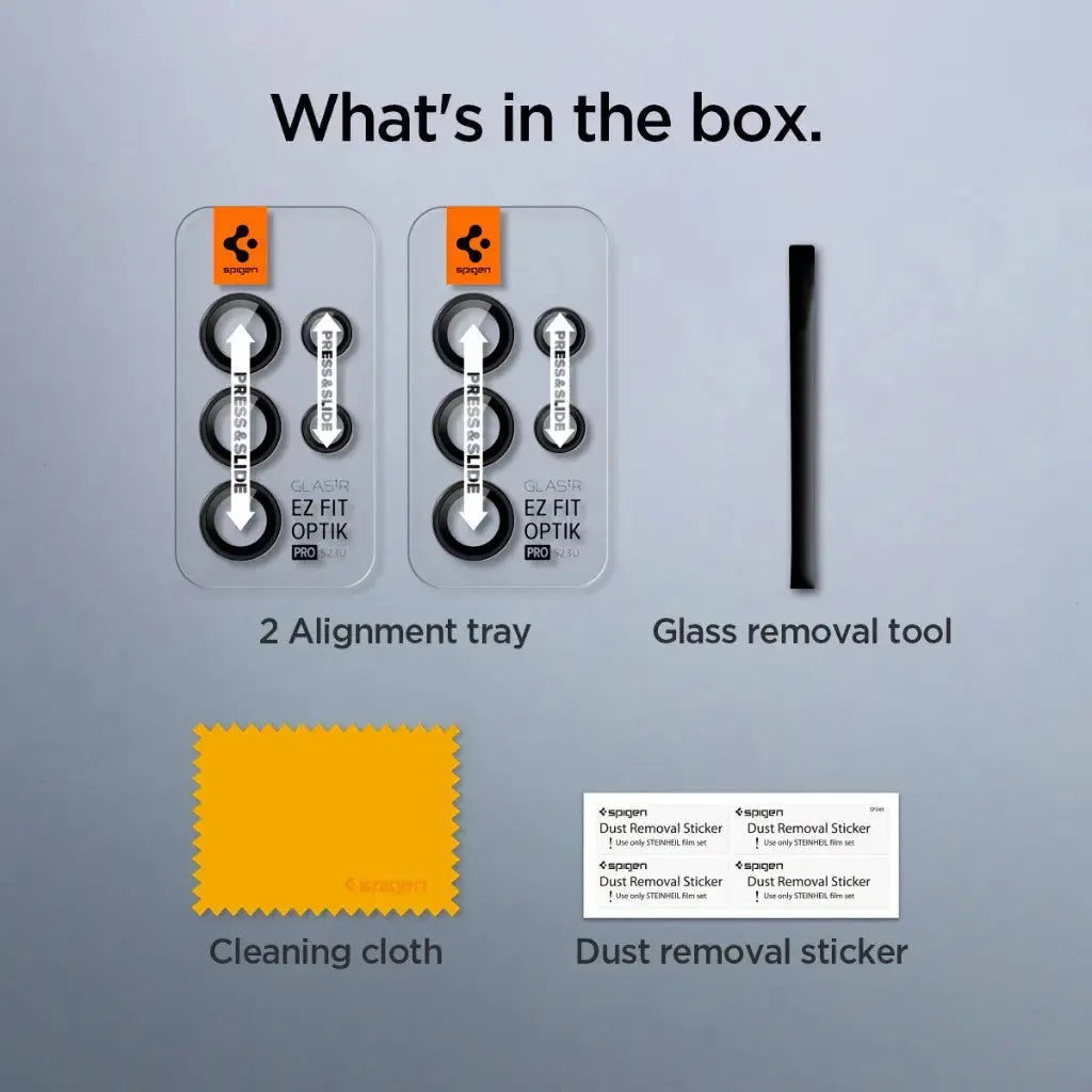 [2 Pack] Galaxy S23 Ultra Camera Lens Protector EZ Fit Optik Pro - Spigen Malaysia