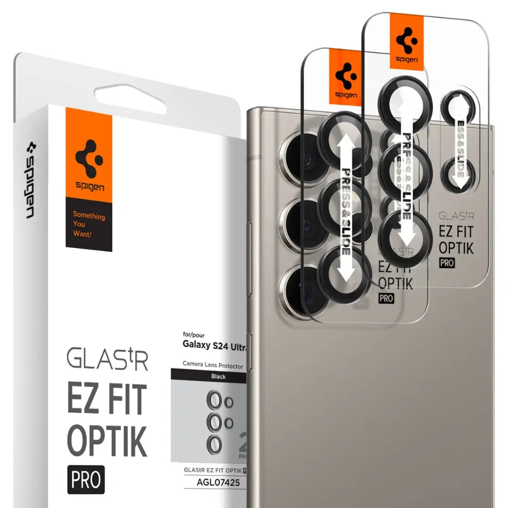 [2 Pack] Galaxy S24 Ultra Camera Lens Protector EZ Fit Optik Pro
