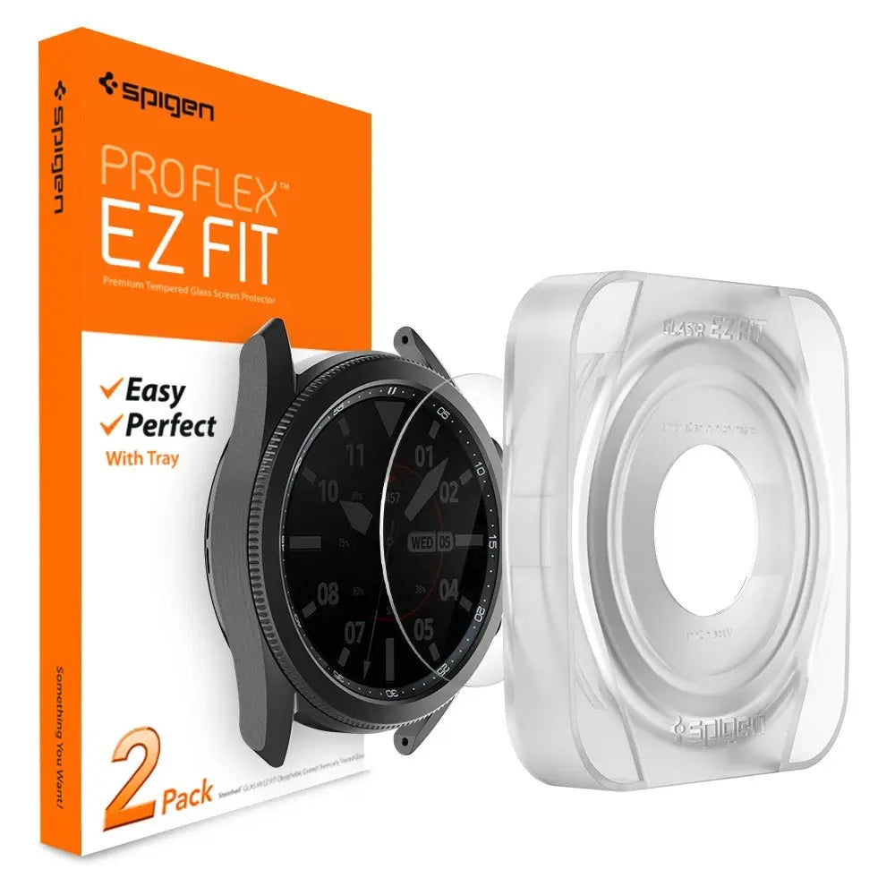 [2 Pack] Galaxy Watch 3 Screen Protector (45mm) Pro Flex EZ Fit - Spigen Malaysia