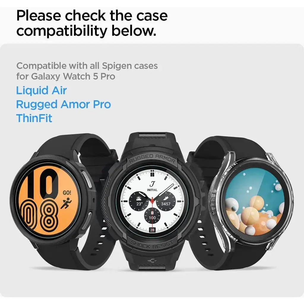 [2 Pack] Galaxy Watch 5 Pro Screen Protector (45mm) EZ FIT GLAS.tR - Spigen Malaysia