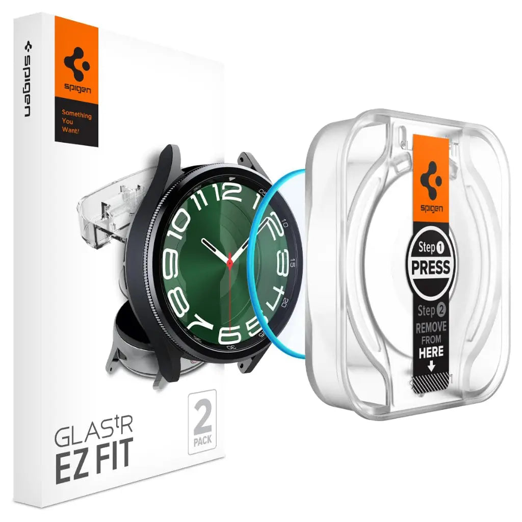[2 Pack] Galaxy Watch 6 Classic Screen Protector (47mm) EZ FIT GLAS.tR - Spigen Malaysia
