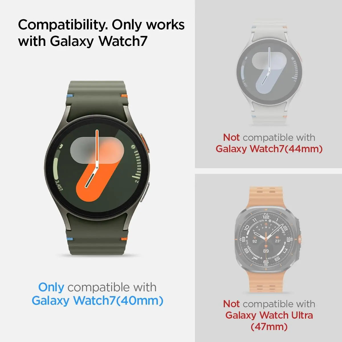 [2 Pack] Galaxy Watch 7 Screen Protector (40mm) EZ FIT GLAS.tR - Spigen Malaysia