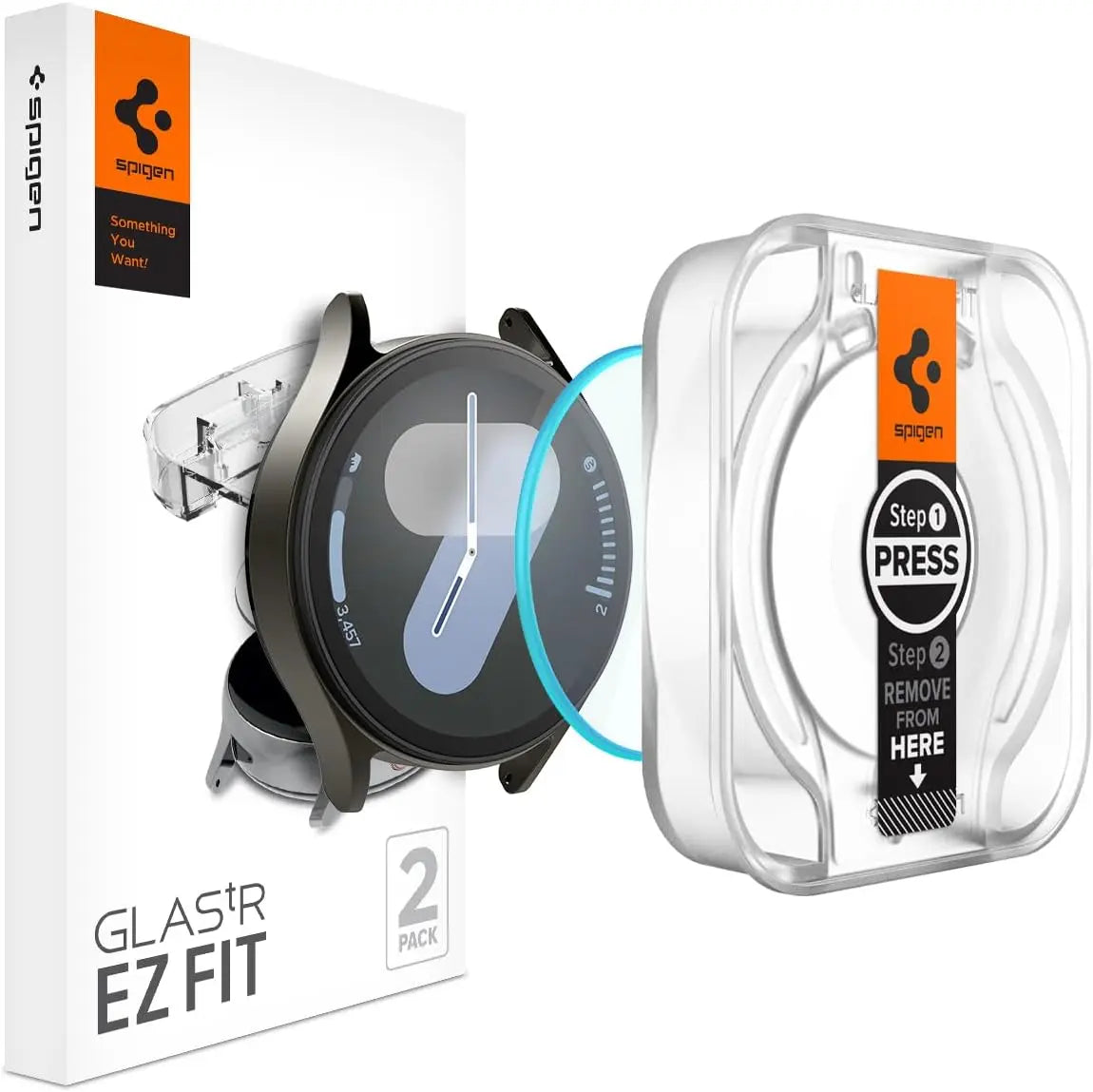 [2 Pack] Galaxy Watch 7 Screen Protector (44mm) EZ FIT GLAS.tR - Spigen Malaysia