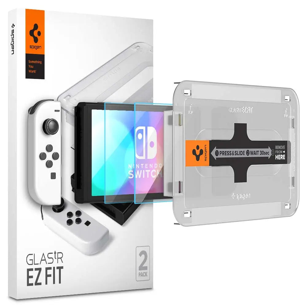 [2 Pack] Nintendo Switch OLED Screen Protector EZ FIT GLAS.tR - Spigen Malaysia