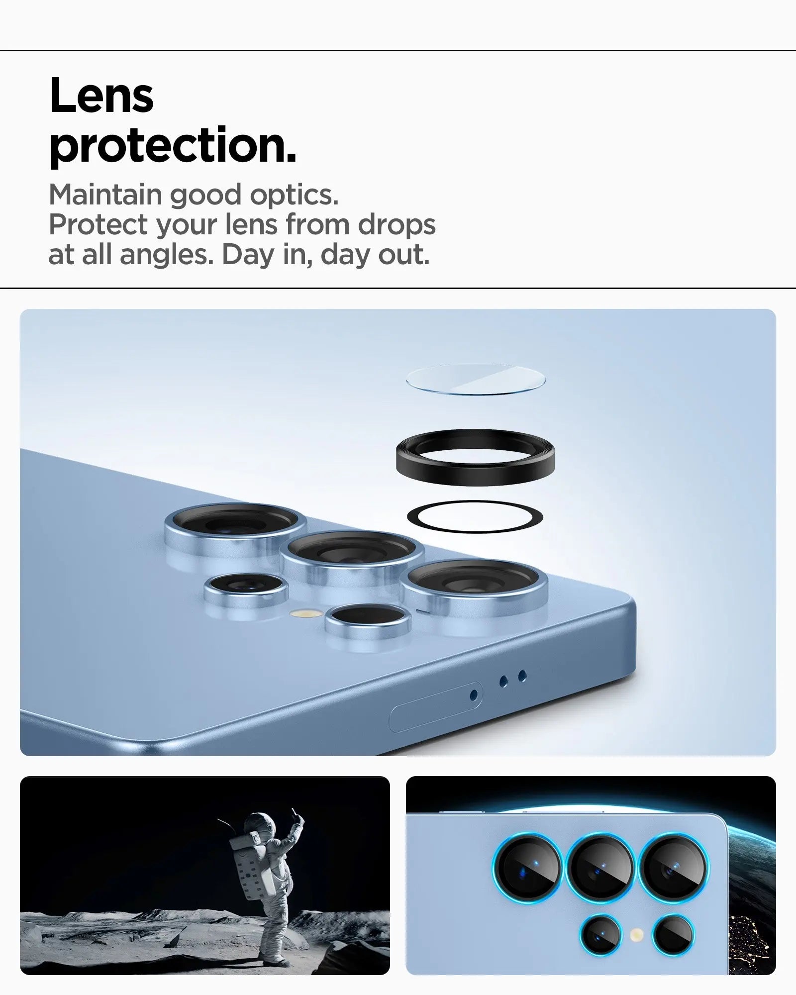 [2 Pack] Samsung S25 Ultra Camera Lens Protector EZ Fit Optik Pro HD - Spigen Malaysia