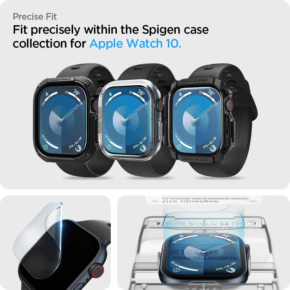 [2 Pack] Apple Watch Screen Protector Series 11 / 10 (42mm) EliteShield EZ Fit - Spigen Malaysia