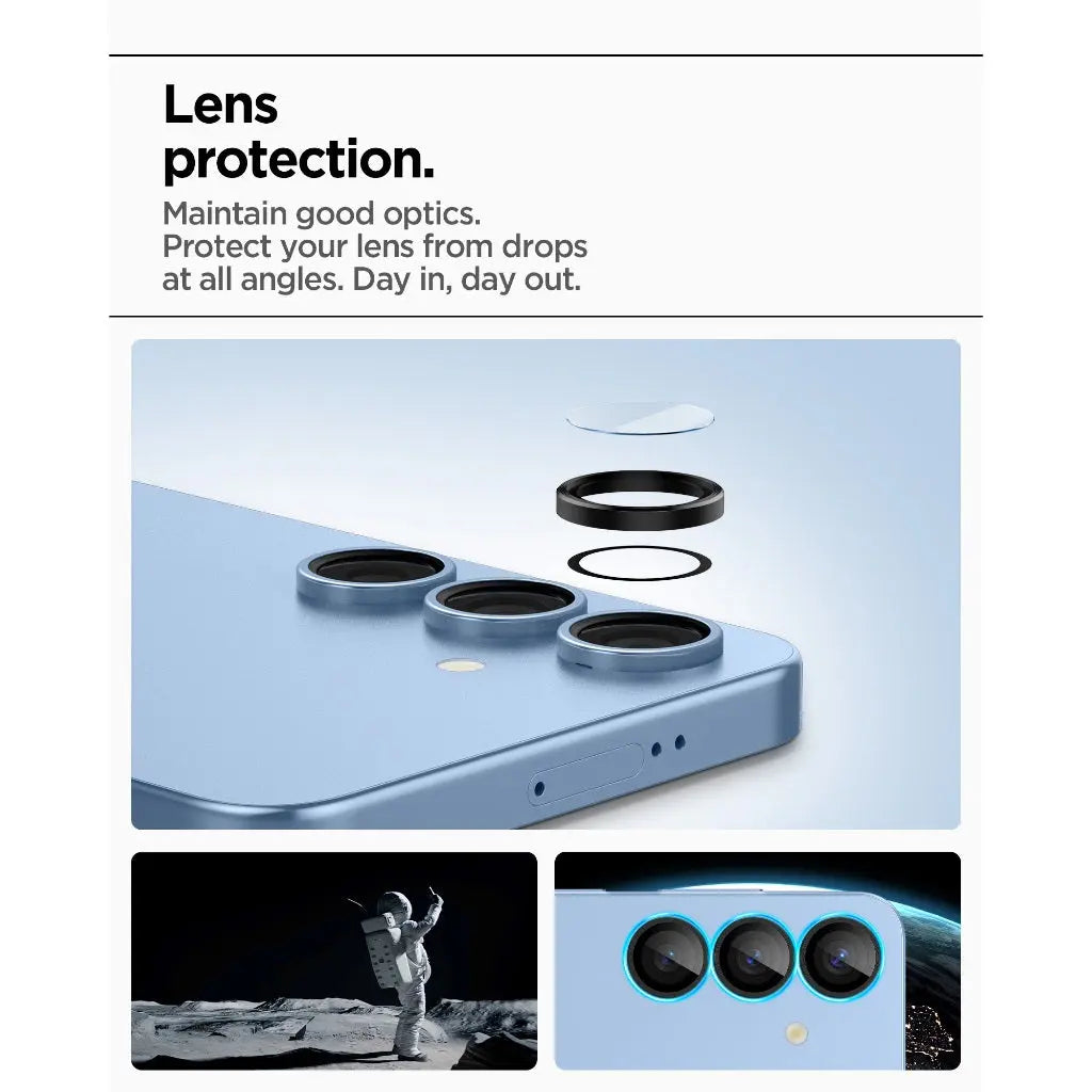 [2 Pack] Samsung S25 Camera Lens Protector EZ Fit Optik Pro HD - Spigen Malaysia