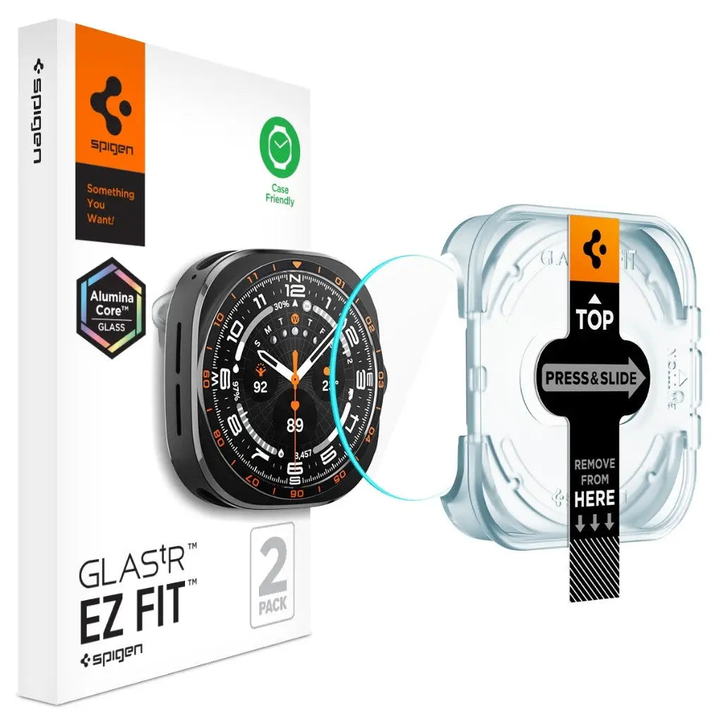 [2 Pack] Samsung Watch Ultra 2 Screen Protector (47mm) EZ FIT GLAS.tR - Spigen Malaysia