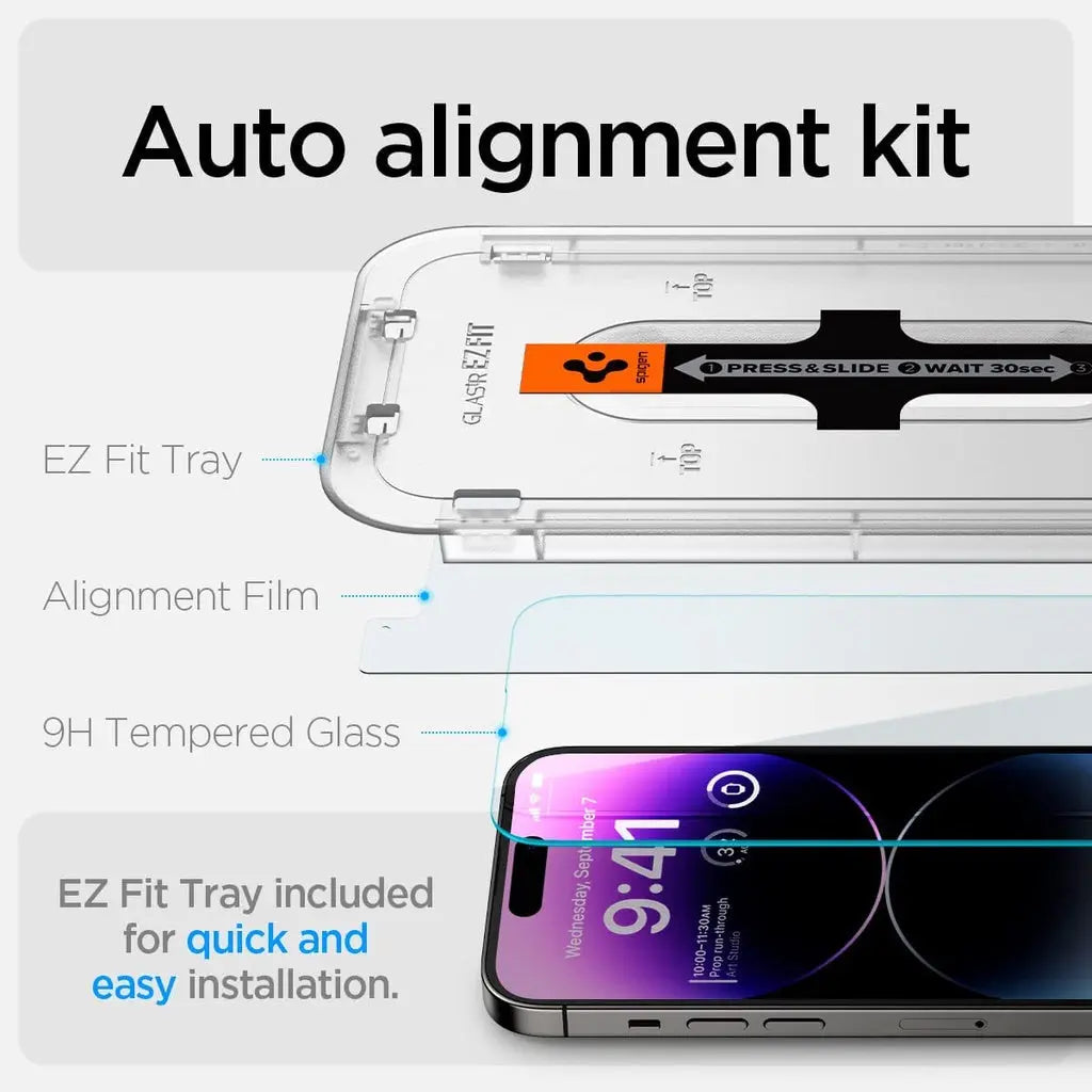 [2 Pack] iPhone 17 / 16 / 15 / 14 / 13 / 12 / 11 Series EZ Fit Screen Protector - Spigen Malaysia