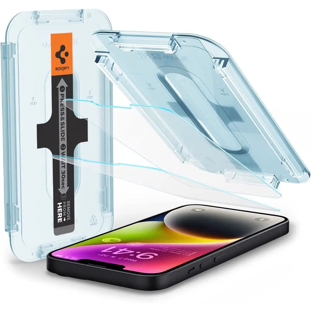 [2 Pack] iPhone 17 / 16 / 15 / 14 / 13 / 12 / 11 Series EZ Fit Screen Protector - Spigen Malaysia