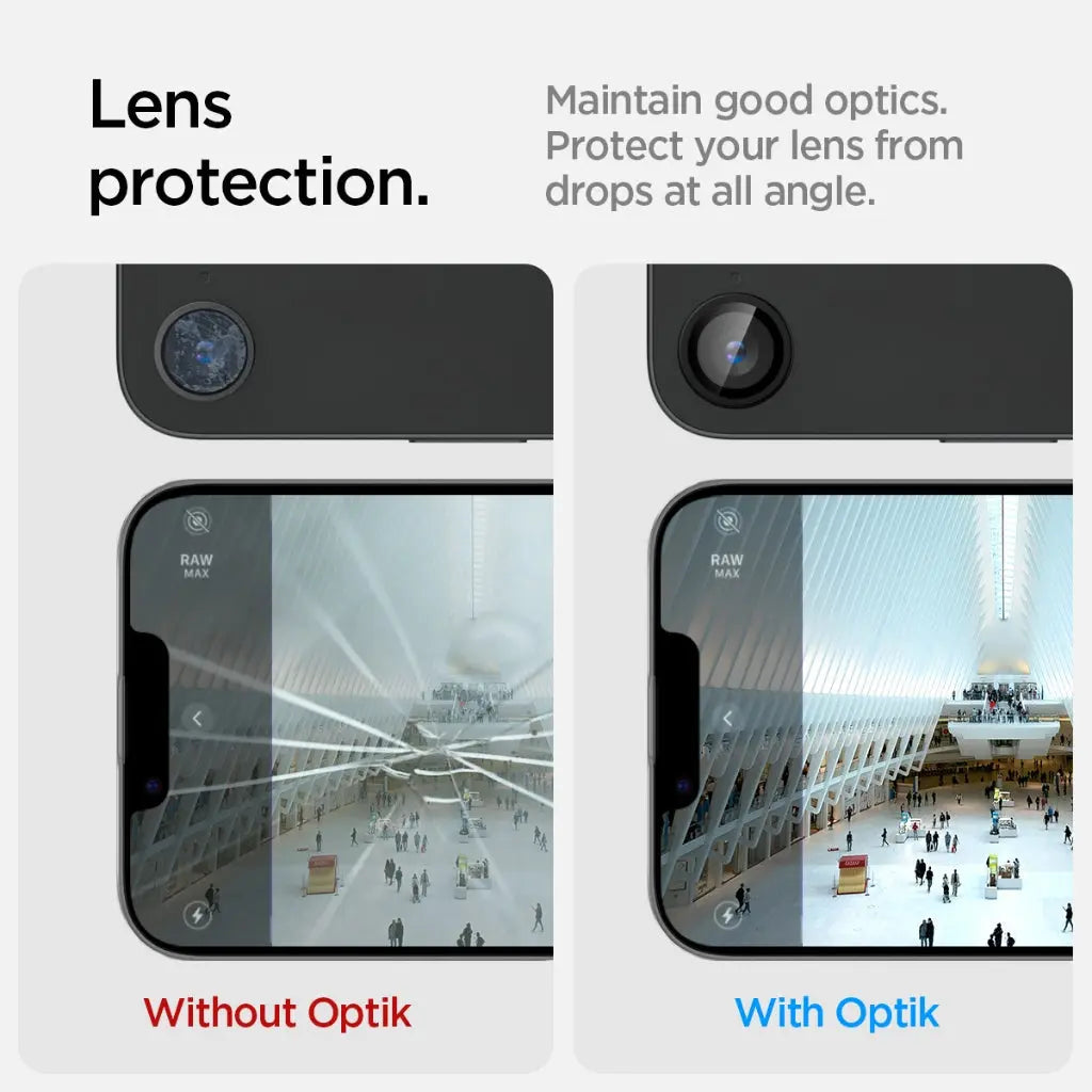 [2 Pack] iPhone 16e (2025) Camera Lens Protector EZ Fit Optik Pro - Spigen Malaysia