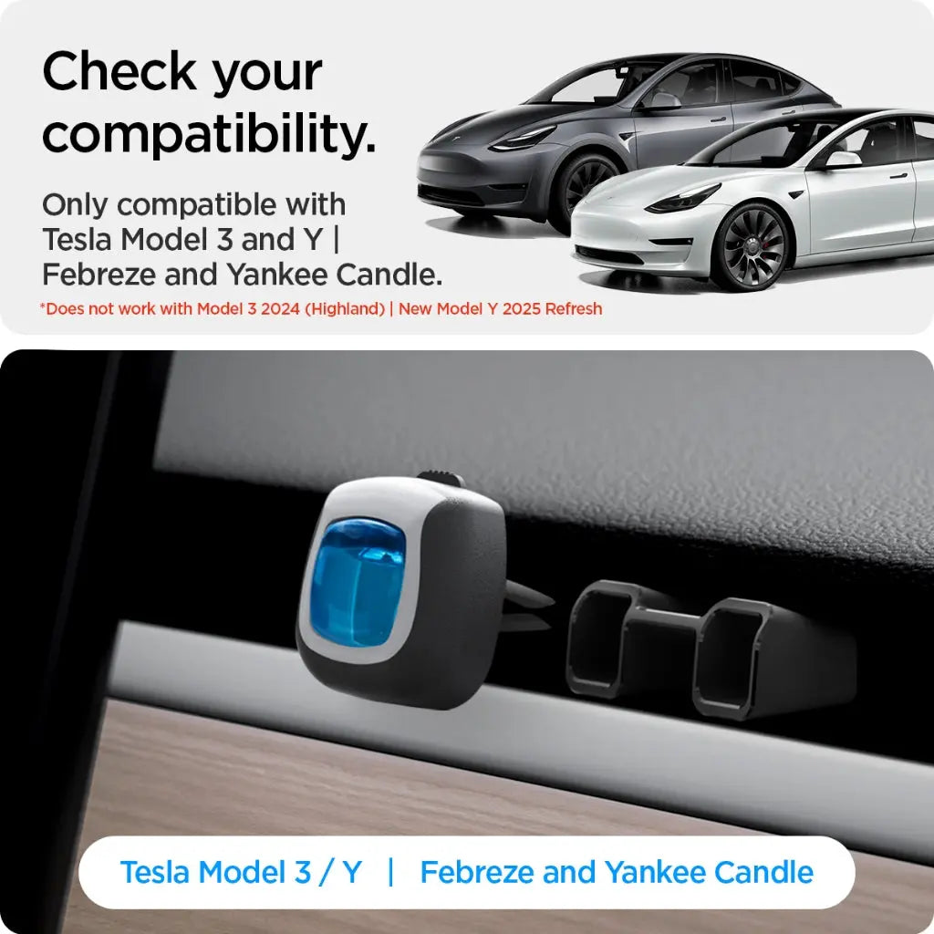 [2 Pack] Tesla Model Y / Tesla Model 3 (2022-2025) Air Freshener Adapter - Spigen Malaysia