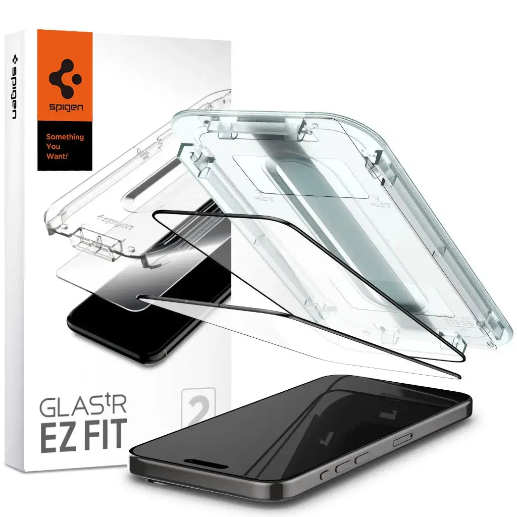 [2 Pack] iPhone 15 Pro Max Screen Protector Glas.tR EZ Fit - Spigen Malaysia
