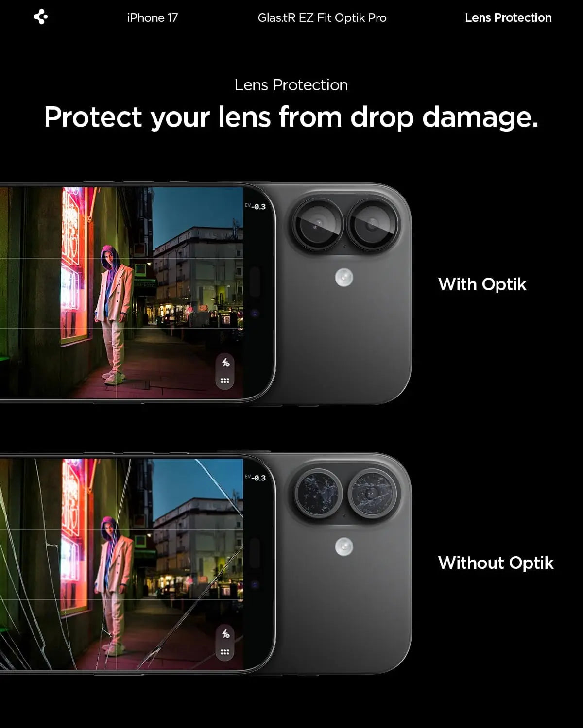 [2 Pack] iPhone 17 / 16 Plus / iPhone 16 Camera Lens Protector EZ Fit Optik Pro - Spigen Malaysia