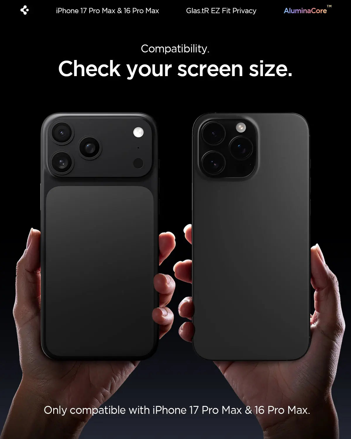 [2 Pack] iPhone 17 Pro Max / iPhone 16 Pro Max Privacy Screen Protector EZ Fit - Spigen Malaysia