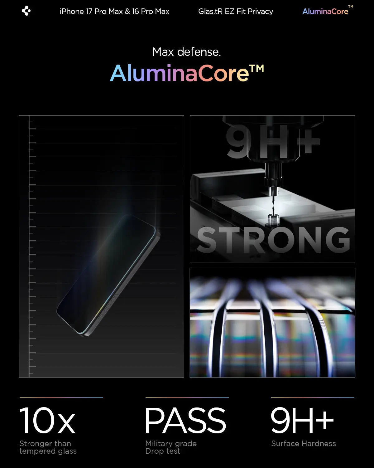 [2 Pack] iPhone 17 Pro Max / iPhone 16 Pro Max Privacy Screen Protector EZ Fit - Spigen Malaysia