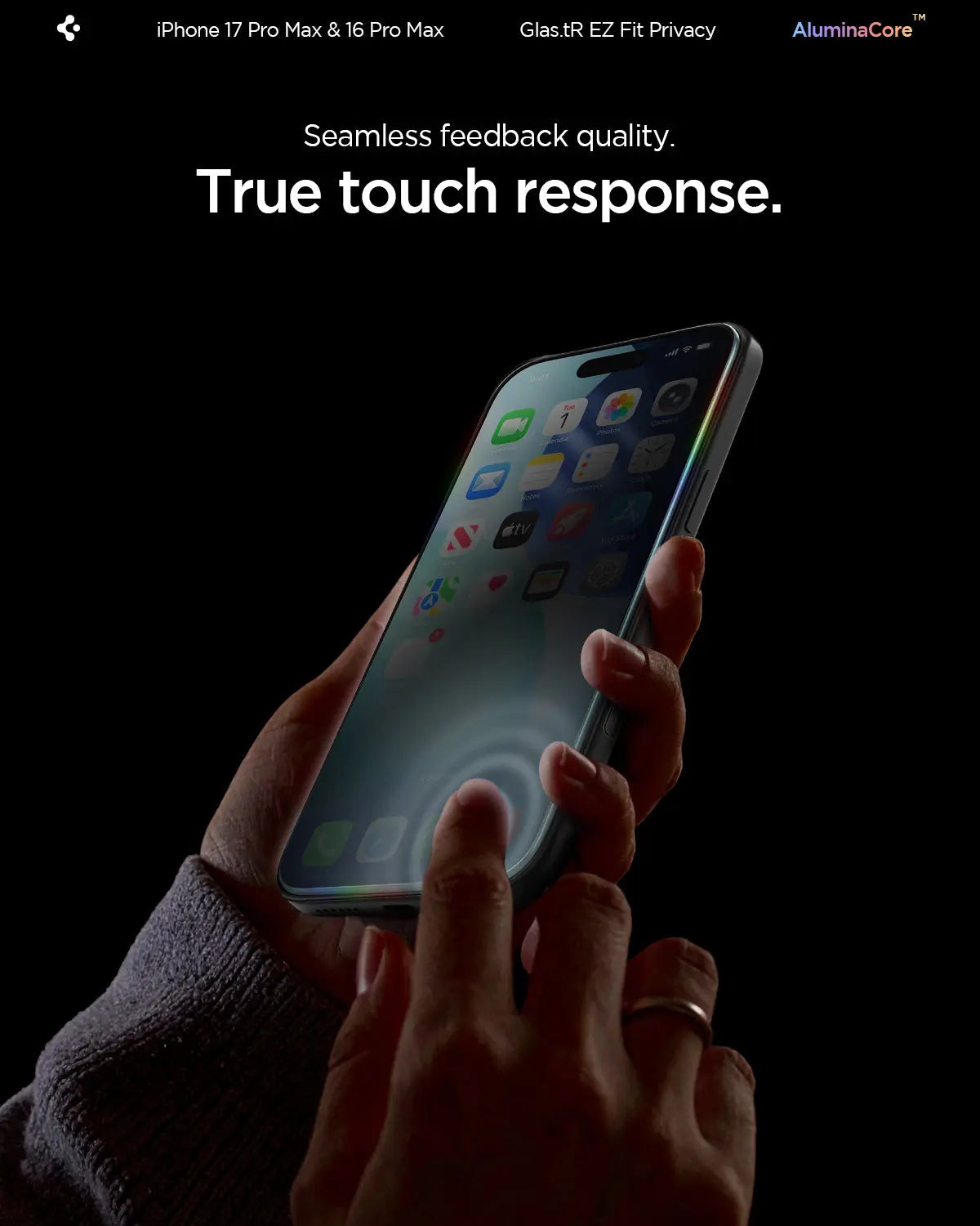 [2 Pack] iPhone 17 Pro Max / iPhone 16 Pro Max Privacy Screen Protector EZ Fit - Spigen Malaysia