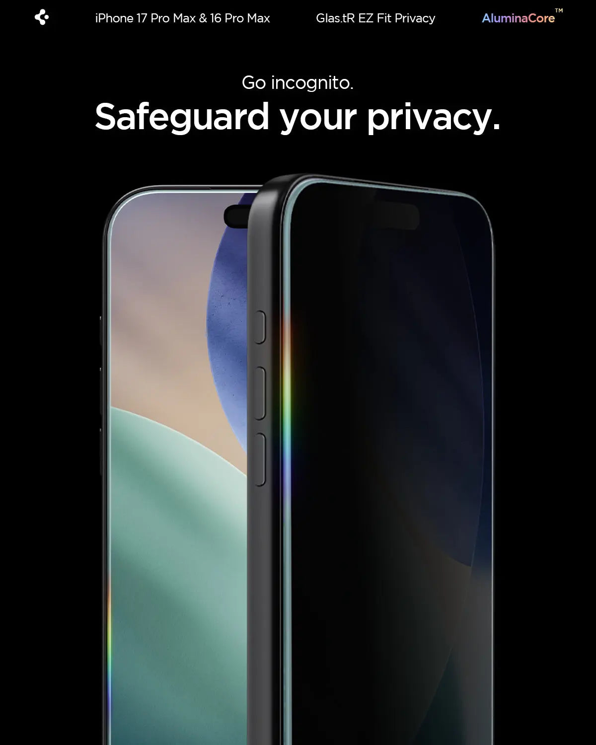 [2 Pack] iPhone 17 Pro Max / iPhone 16 Pro Max Privacy Screen Protector EZ Fit - Spigen Malaysia