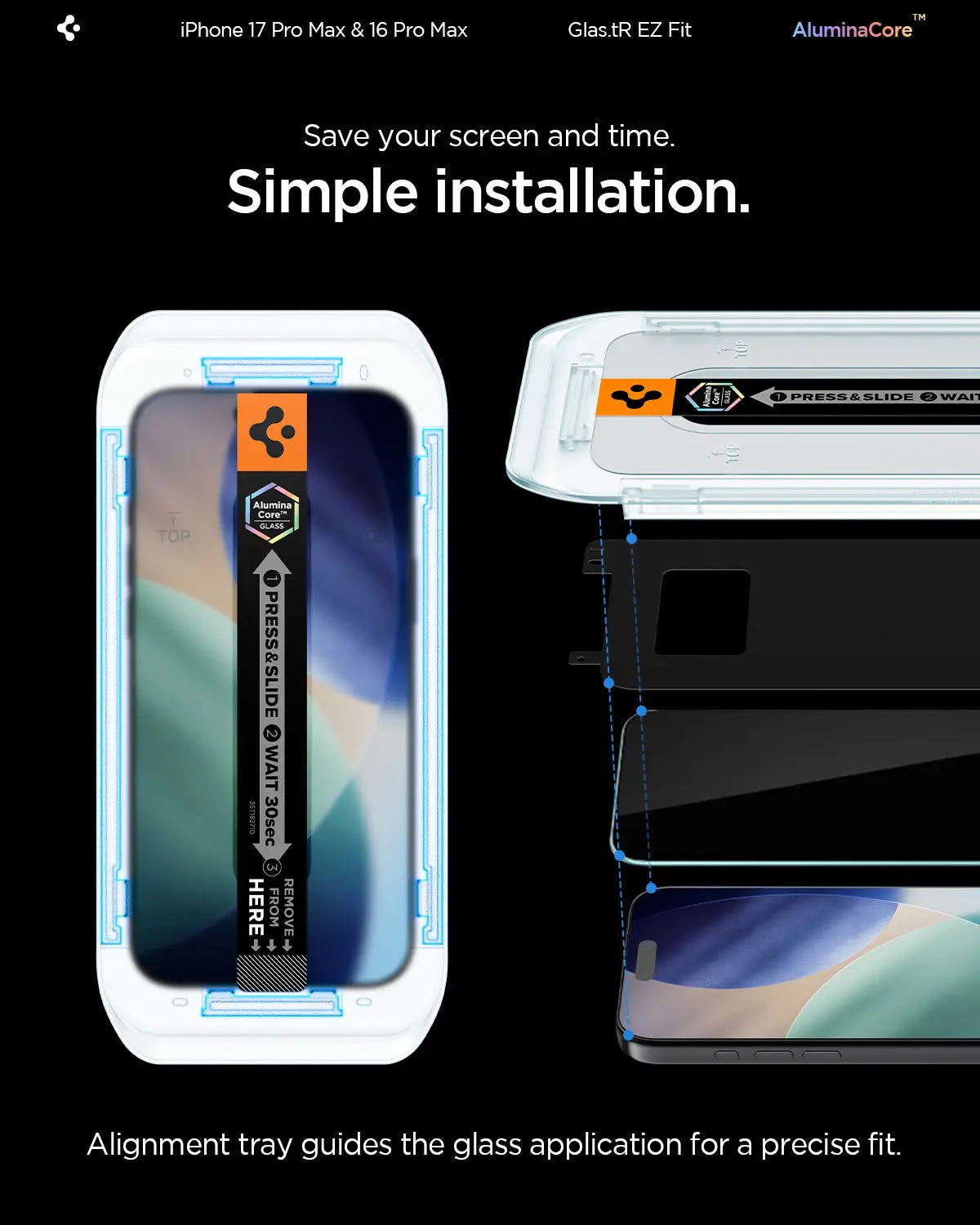 [2 Pack] iPhone 17 Pro Max / iPhone 16 Pro Max Tempered Glass EZ Fit - Spigen Malaysia