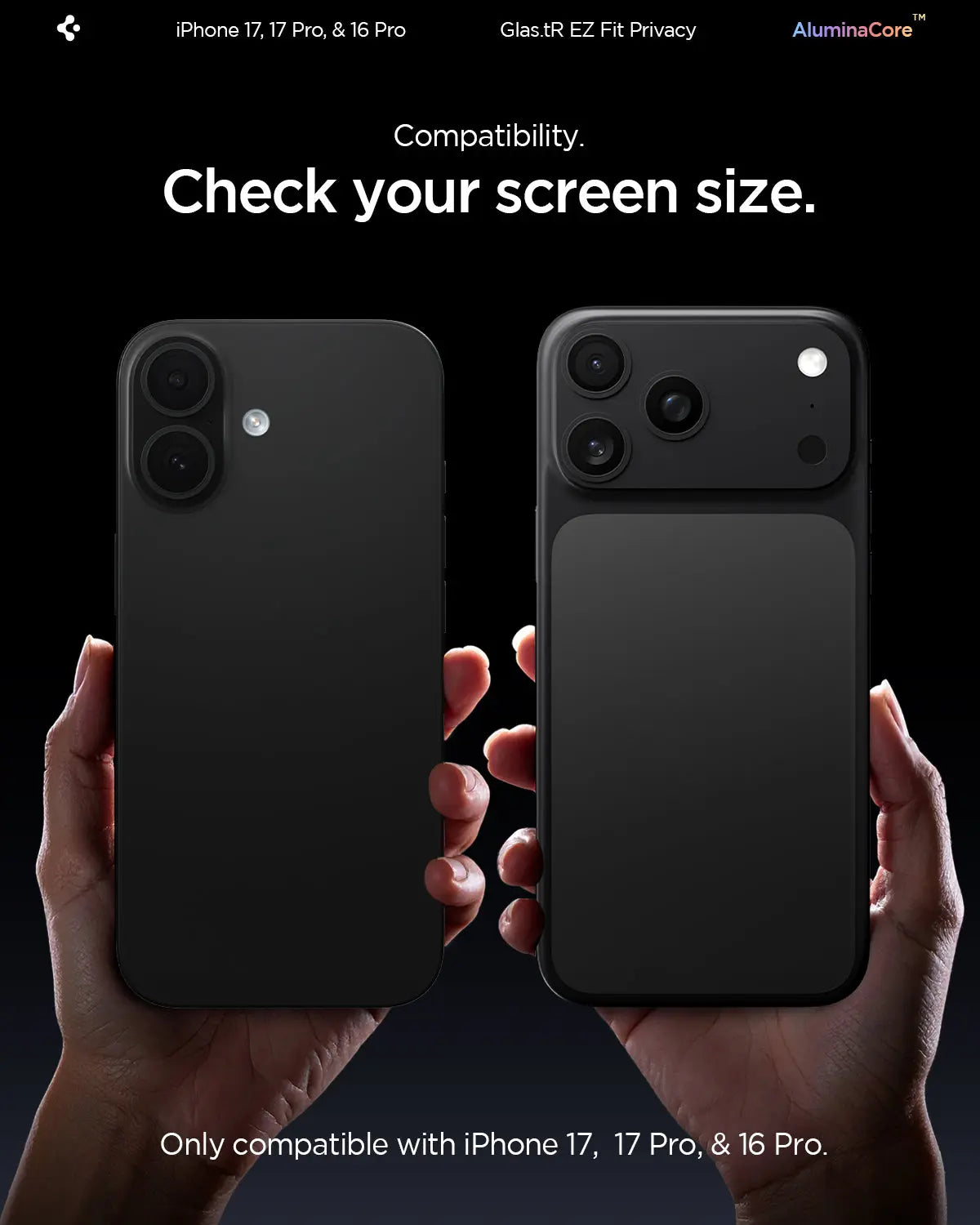 [2 Pack] iPhone 17 Pro / 17 / 16 Pro Privacy Screen Protector EZ Fit - Spigen Malaysia