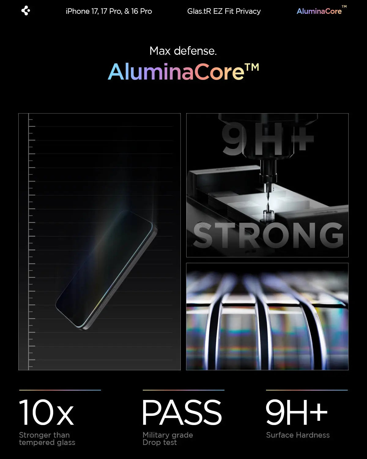[2 Pack] iPhone 17 Pro / 17 / 16 Pro Privacy Screen Protector EZ Fit - Spigen Malaysia