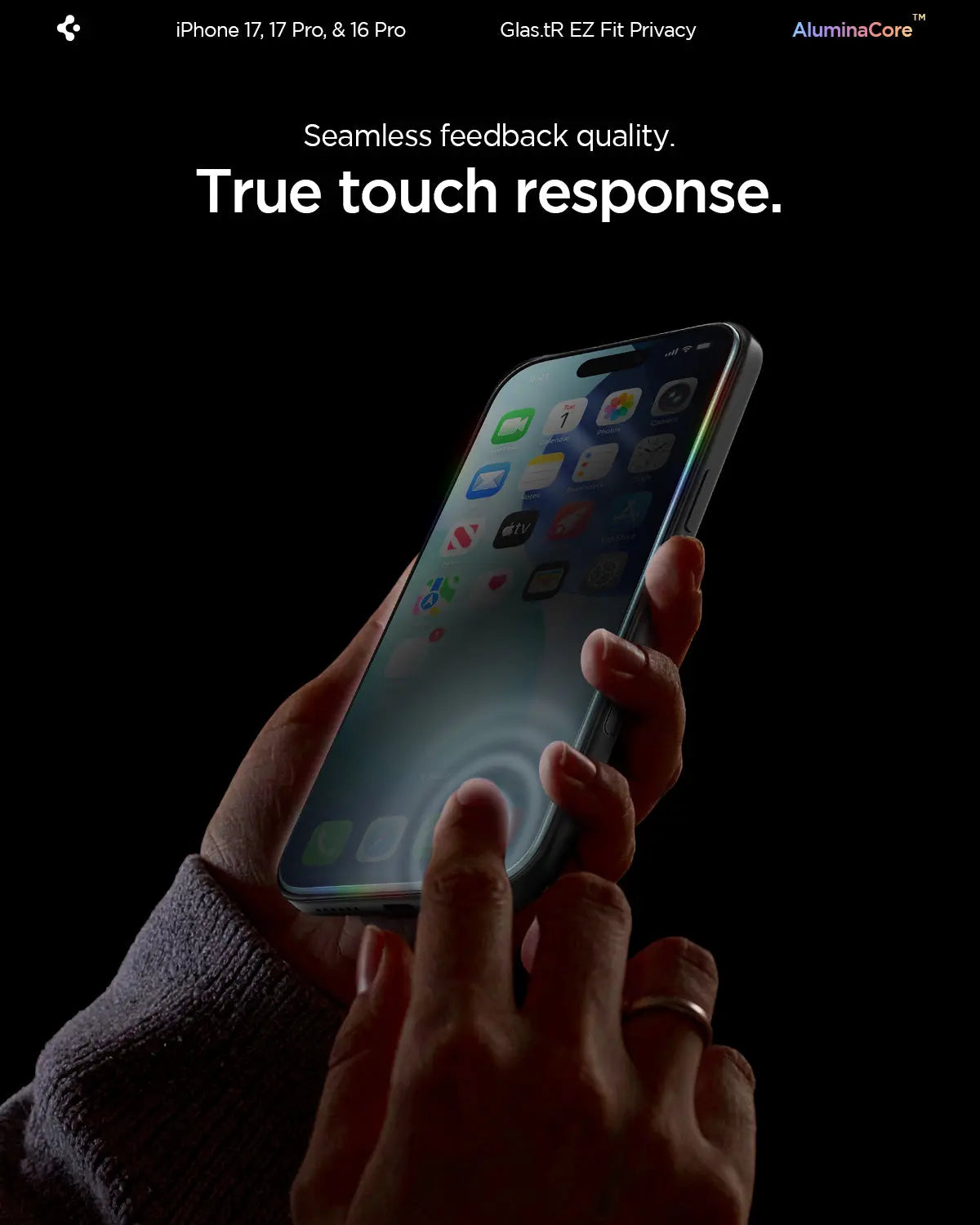 [2 Pack] iPhone 17 Pro / 17 / 16 Pro Privacy Screen Protector EZ Fit - Spigen Malaysia