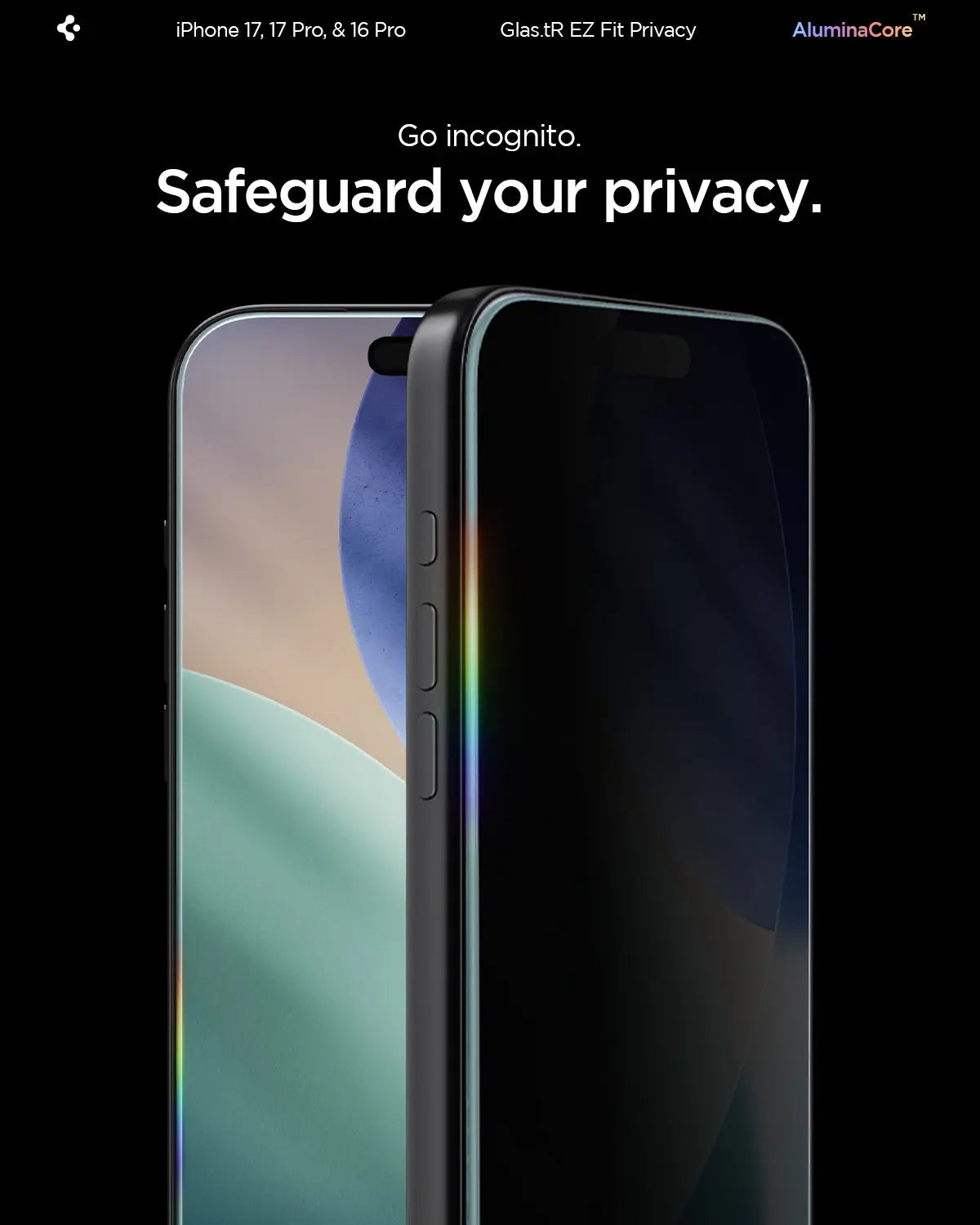 [2 Pack] iPhone 17 Pro / 17 / 16 Pro Privacy Screen Protector EZ Fit - Spigen Malaysia