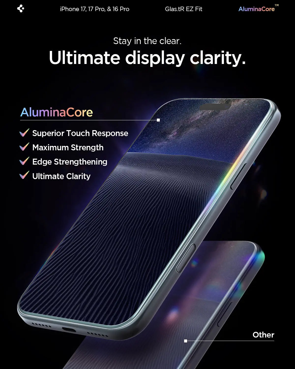 [2 Pack] iPhone 17 Pro / 17 / 16 Pro Tempered Glass EZ Fit - Spigen Malaysia