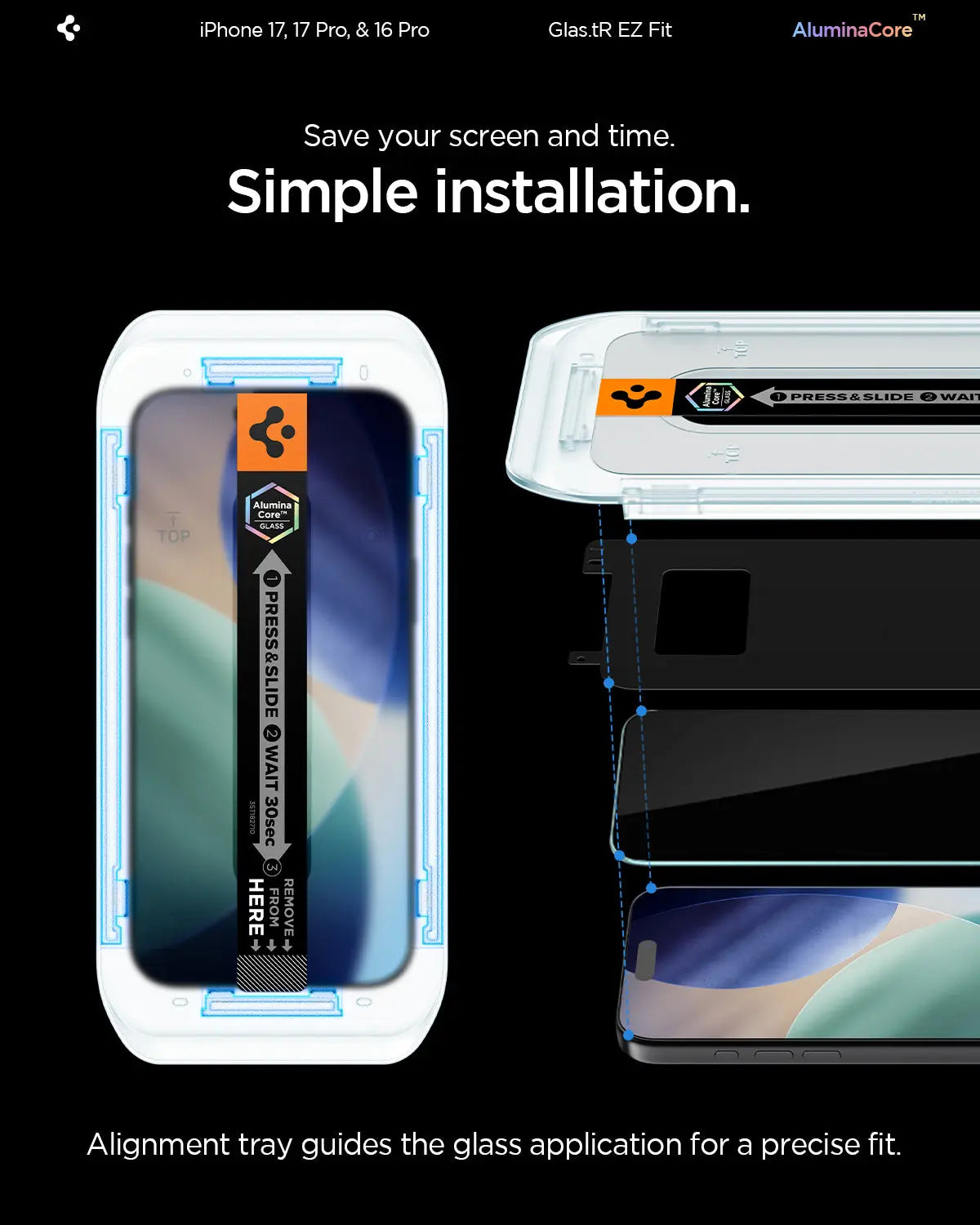 [2 Pack] iPhone 17 Pro / 17 / 16 Pro Tempered Glass EZ Fit - Spigen Malaysia