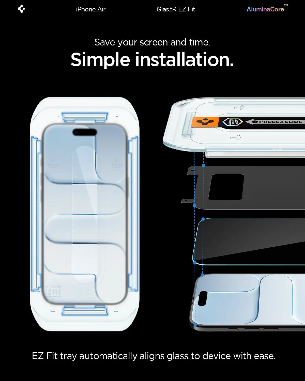 [2 Pack] iPhone Air Tempered Glass Glas.tR EZ Fit - Spigen Malaysia