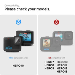 [4 Pack] GoPro Hero 4K Screen Protector Glas tR Slim (2Pack Camera Lens Protectors + 2Pack Touch Screen Protectors)