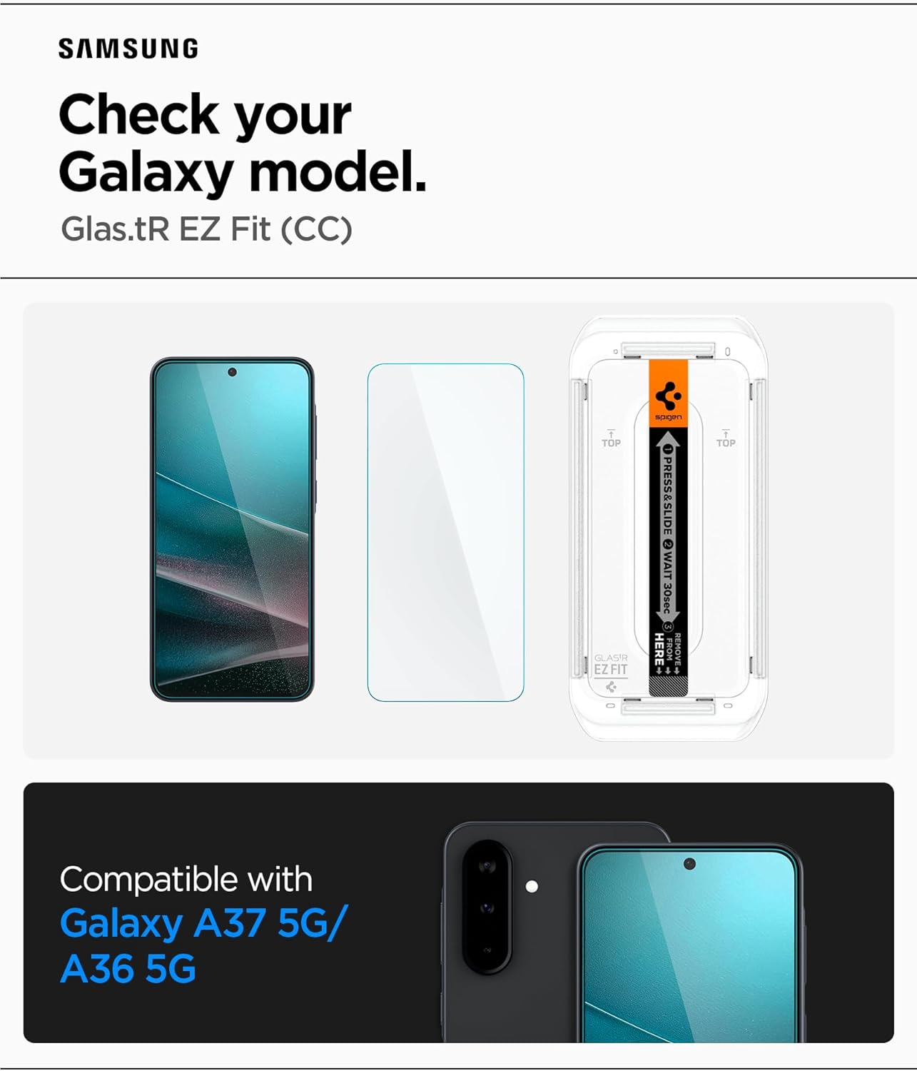 Samsung A37 5G / A36 5G Screen Protector Glas.tR EZ Fit [2 Pack] - Spigen Malaysia