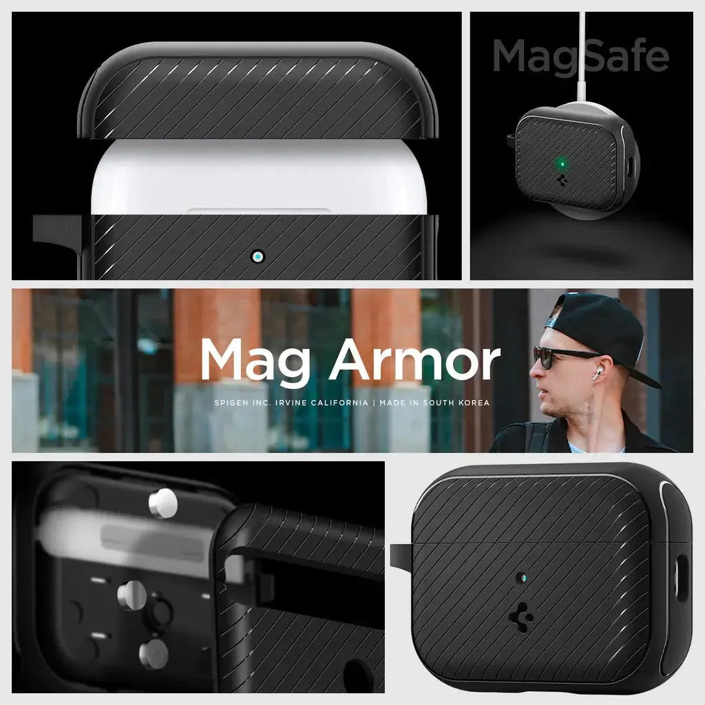 Apple AirPods Pro 2 Case Mag Armor Magfit Magsafe Case - Spigen Malaysia