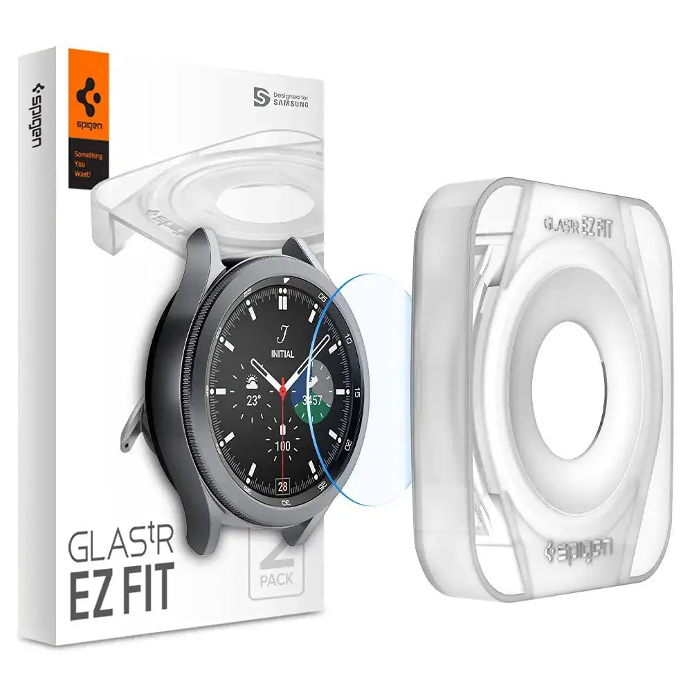 [2 Pack] Galaxy Watch 4 Classic (42mm) / Galaxy Watch 3 (41mm) Screen Protector Glas.tR EZ Fit - Spigen Malaysia