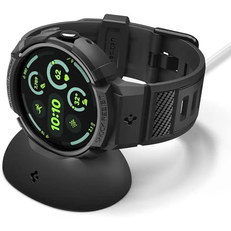 Google Pixel Watch 4 Case (45mm) Rugged Armor Pro with Charger Stand - Spigen Malaysia