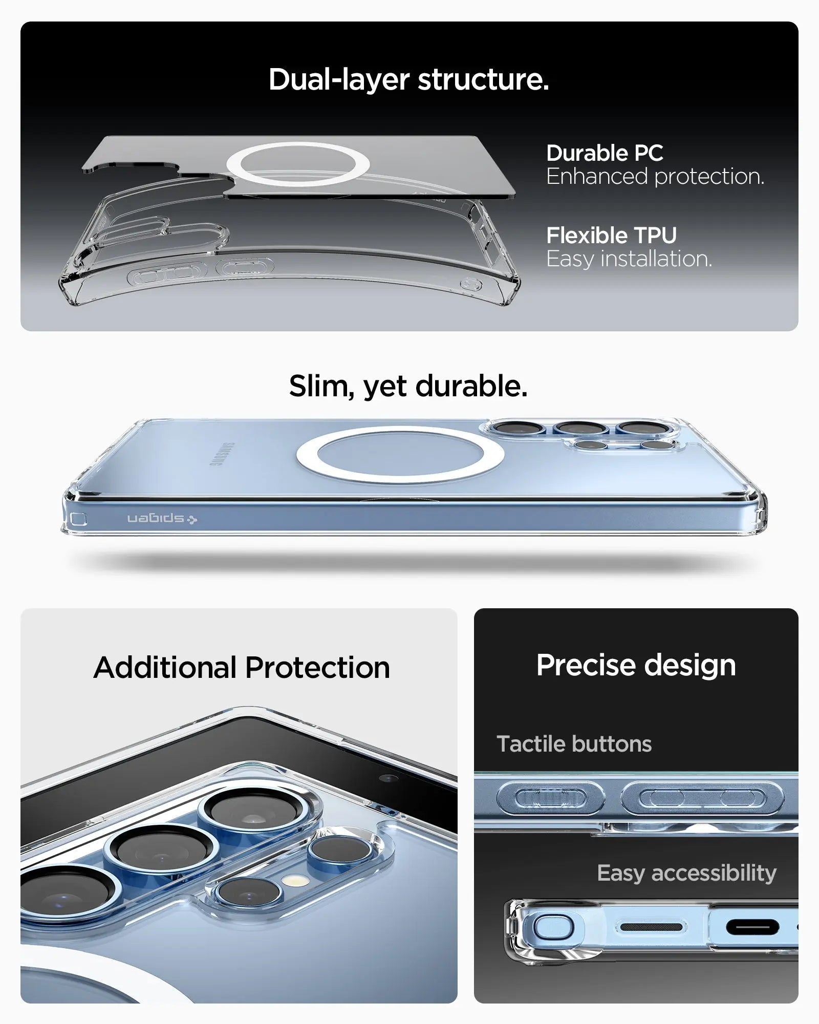 Samsung S25 Ultra Case Ultra Hybrid MagFit / Crystal Hybrid MagFit - Spigen Malaysia