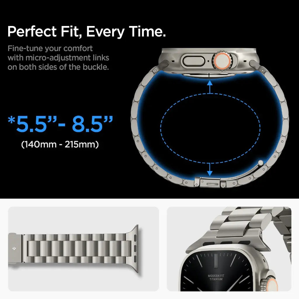 Apple Watch Strap Series (49mm / 46mm / 45mm / 44mm / 42mm) Watch Band Modern Fit Titanium - Spigen Malaysia
