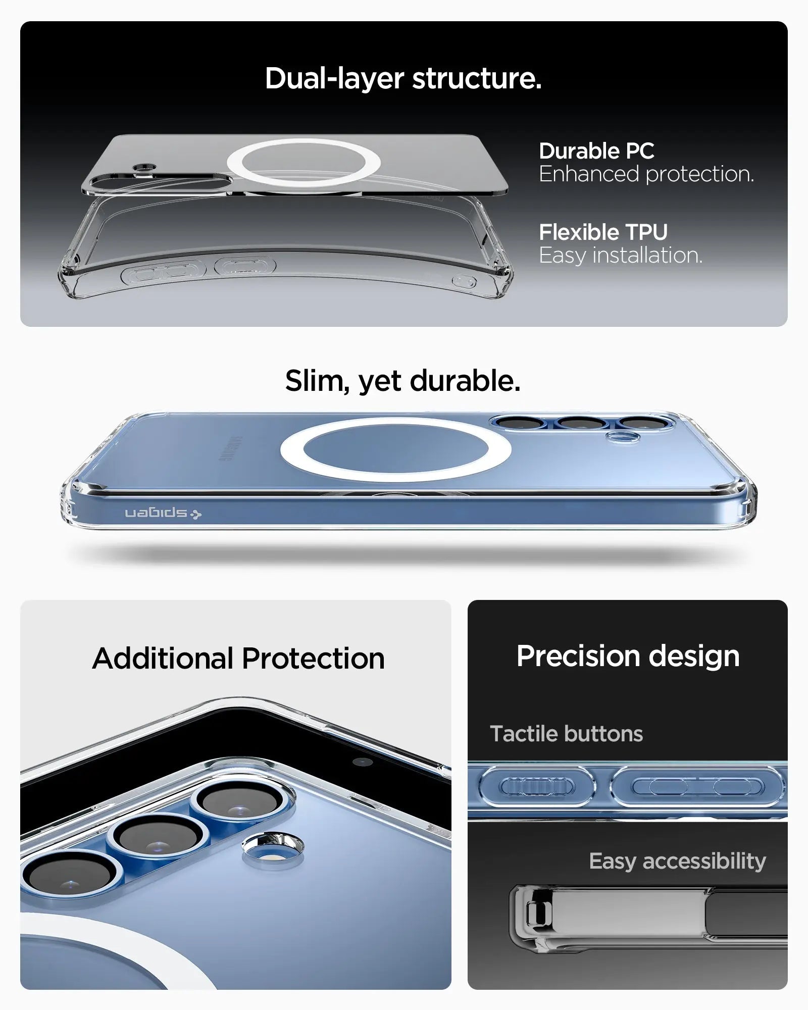 Samsung S25 Case Ultra Hybrid MagFit / Crystal Hybrid MagFit - Spigen Malaysia