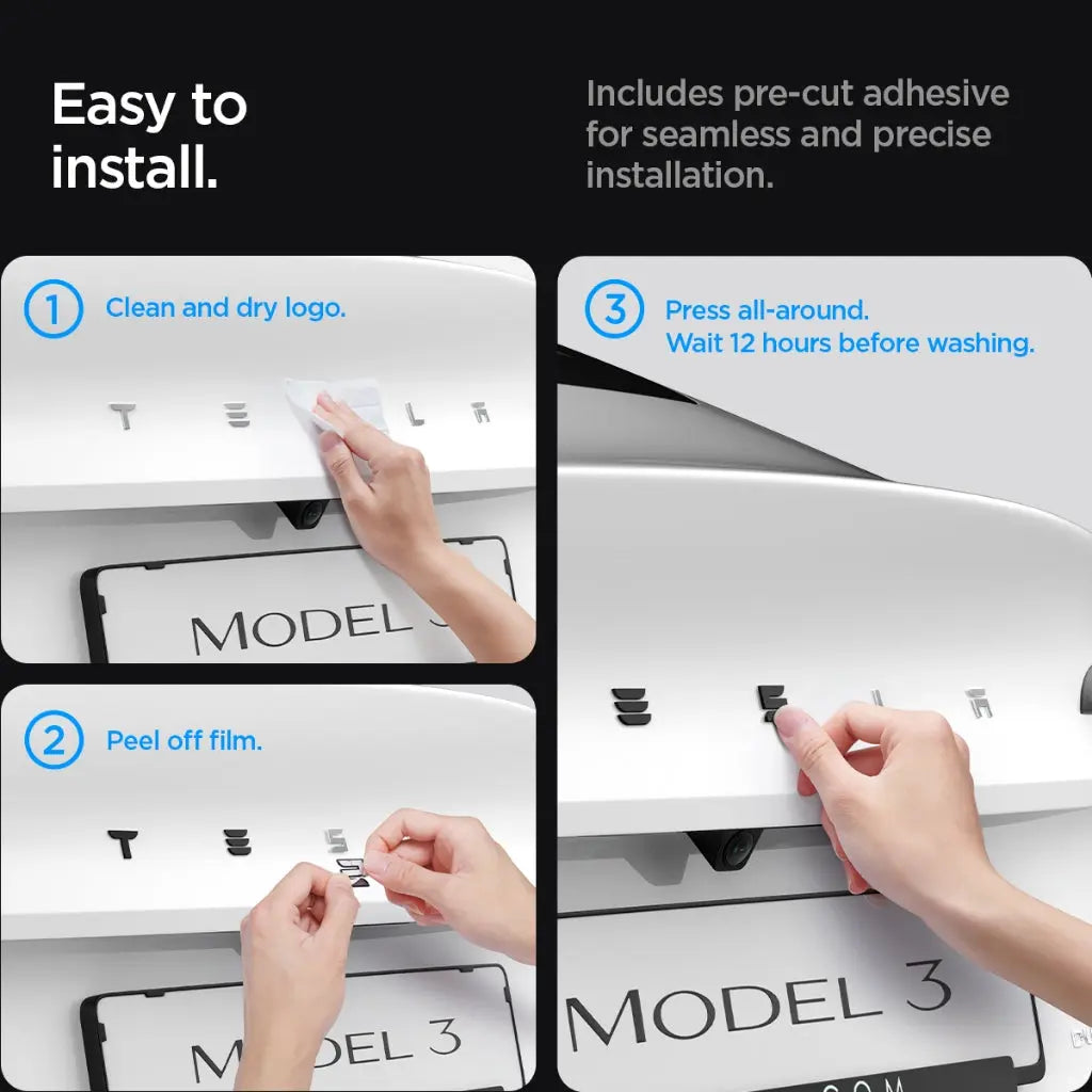 Tesla Model 3 (2025/2024) Refresh (Highland) Rear Emblem Logo Sticker TO322H - Spigen Malaysia