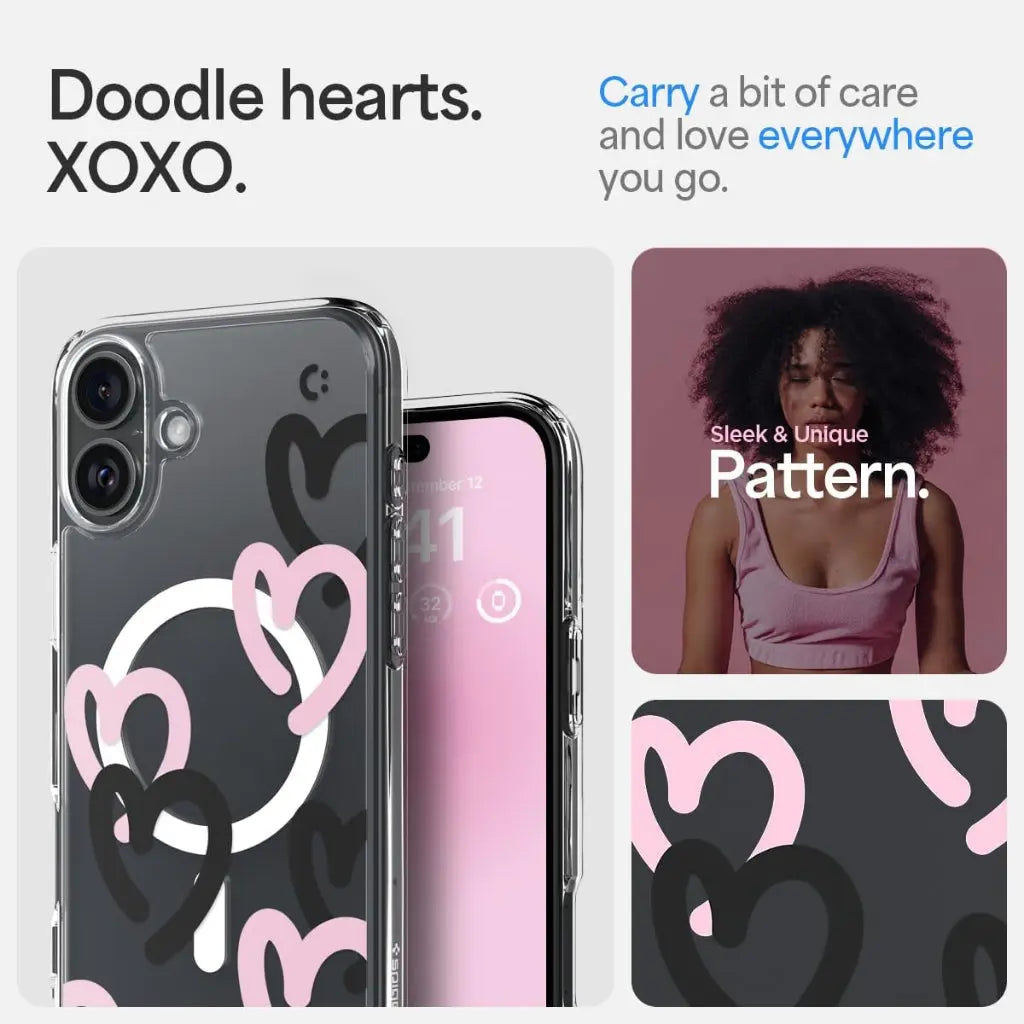 iPhone 16 Case Ultra Hybrid MagFit Hearts - Spigen Malaysia