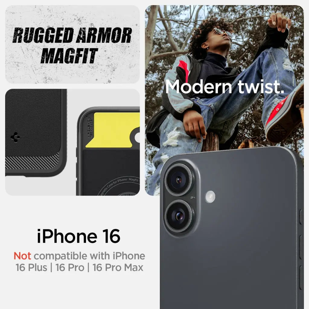 iPhone 16 Case Rugged Armor Magfit - Spigen Malaysia