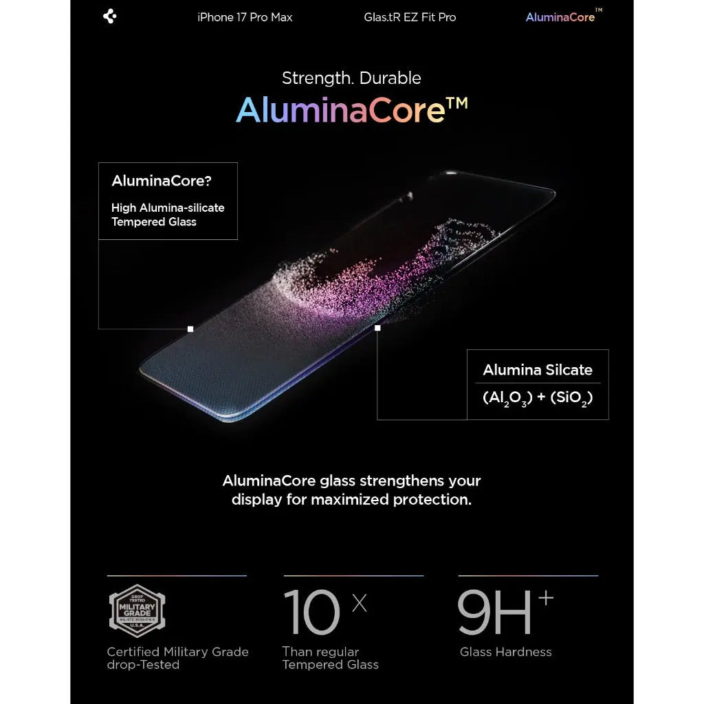 [1 Pack] iPhone 17 Pro Max Privacy Screen Protector Glas.tR EZ Fit Pro HD - Spigen Malaysia