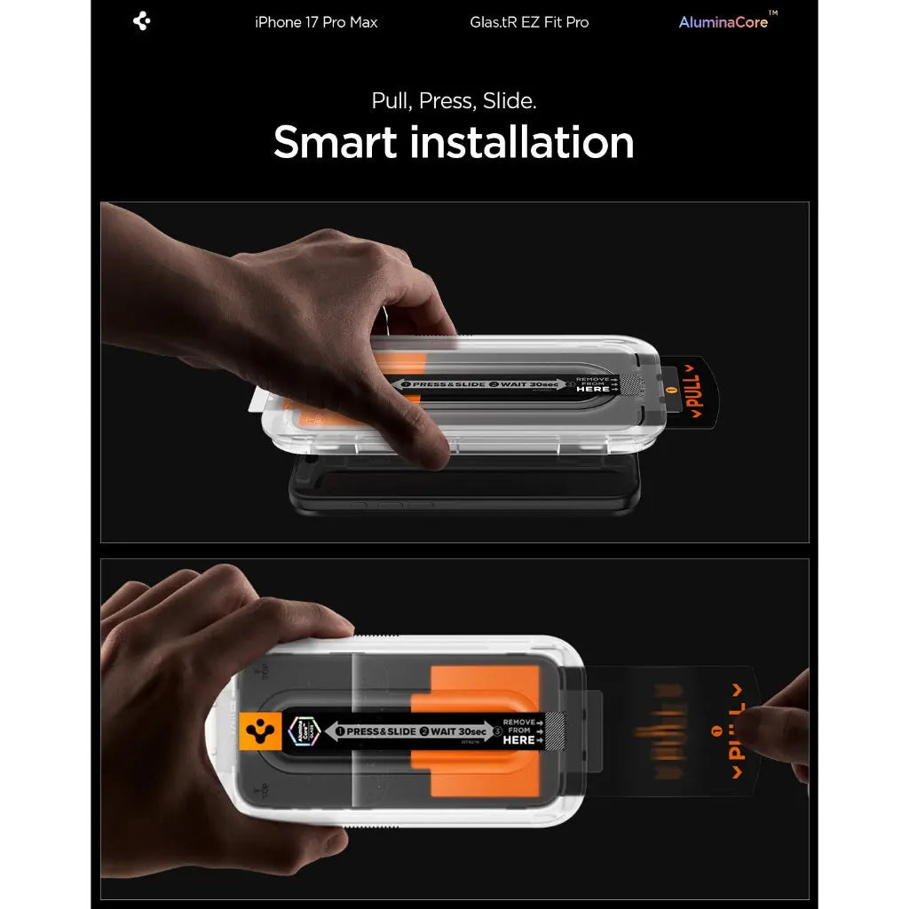 [1 Pack] iPhone 17 Pro Max Privacy Screen Protector Glas.tR EZ Fit Pro HD - Spigen Malaysia