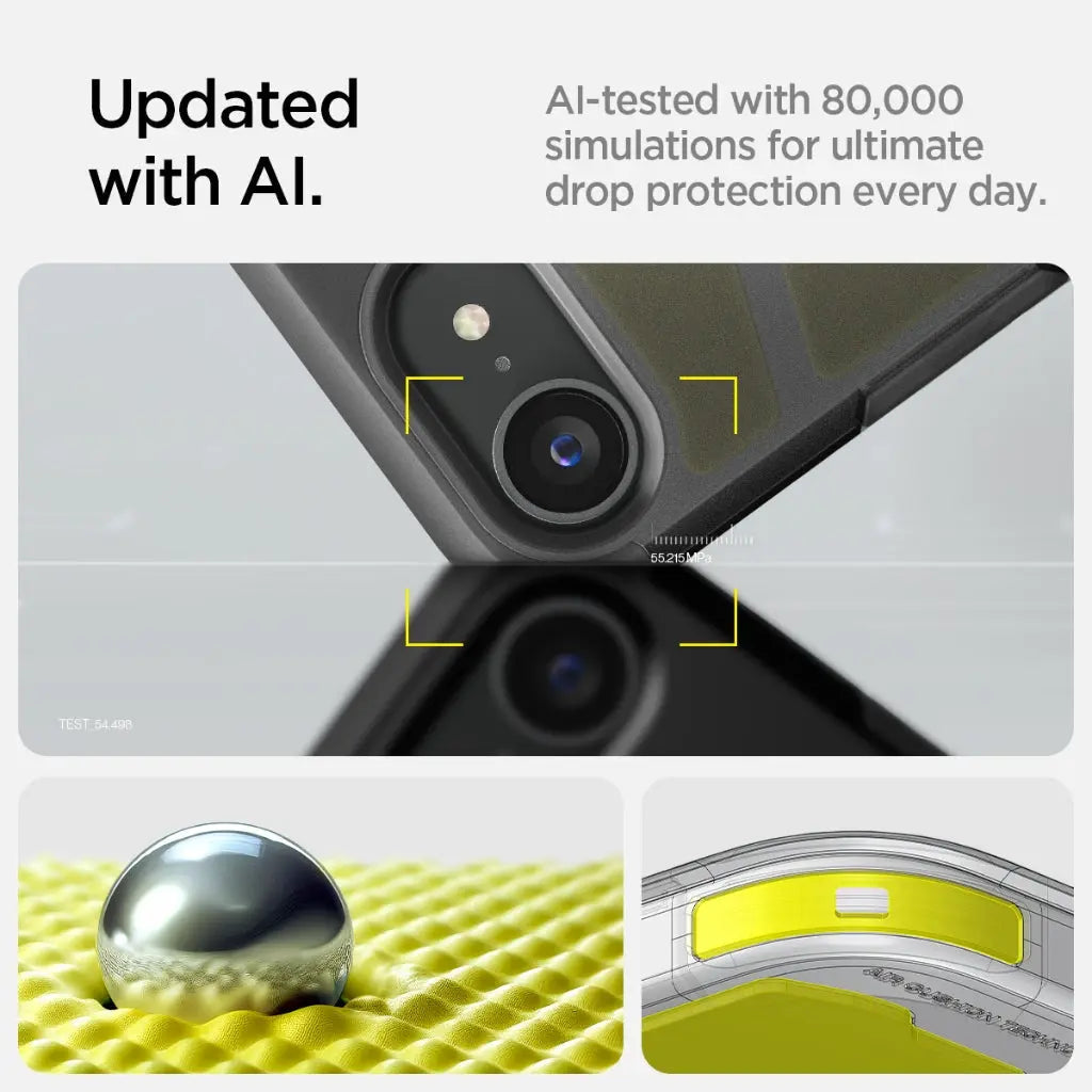 iPhone 16e Case (2025) Tough Armor MagFit Frost Black - Spigen Malaysia