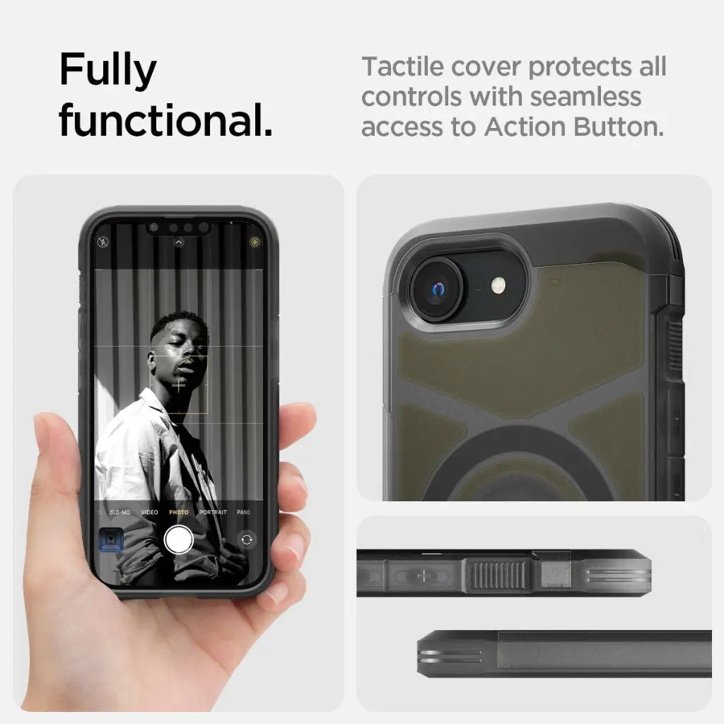 iPhone 16e Case (2025) Tough Armor MagFit Frost Black - Spigen Malaysia